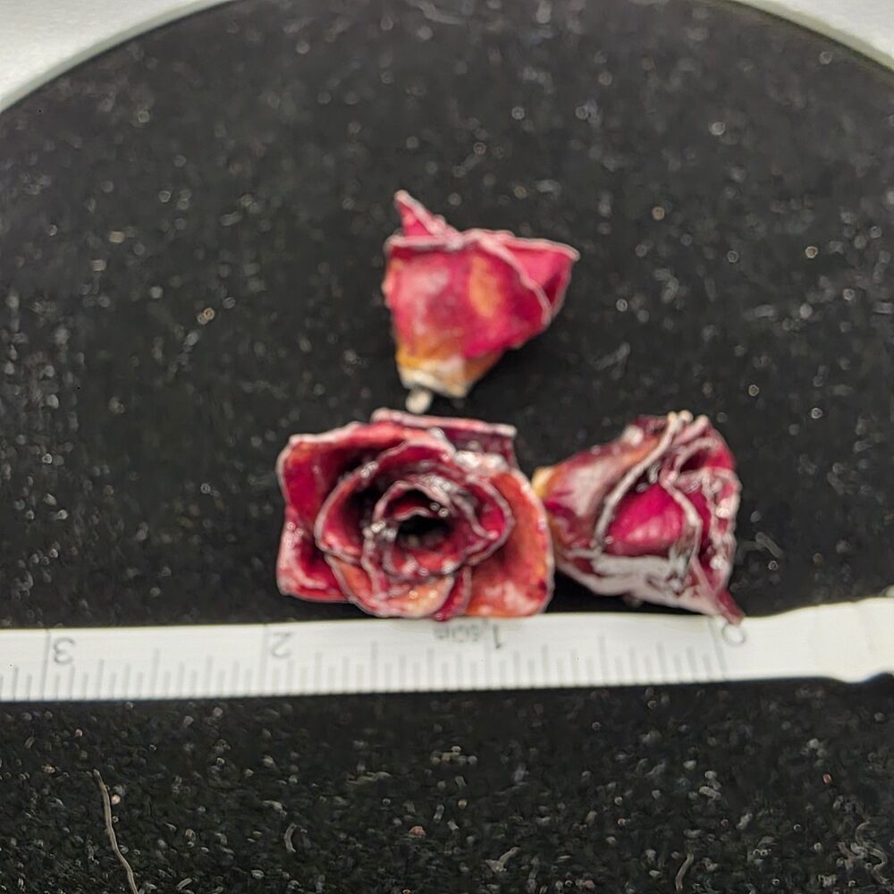 Lot of 3 Dried Rose Buds Flower/Bud/Head, Red & Pink Flower beads